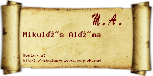 Mikulás Alóma névjegykártya
